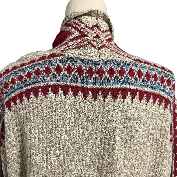Lucky Brand | Women's Boho Festival Aztec Long Line Open Front Cardigan Sz L - Picture 4 of 5